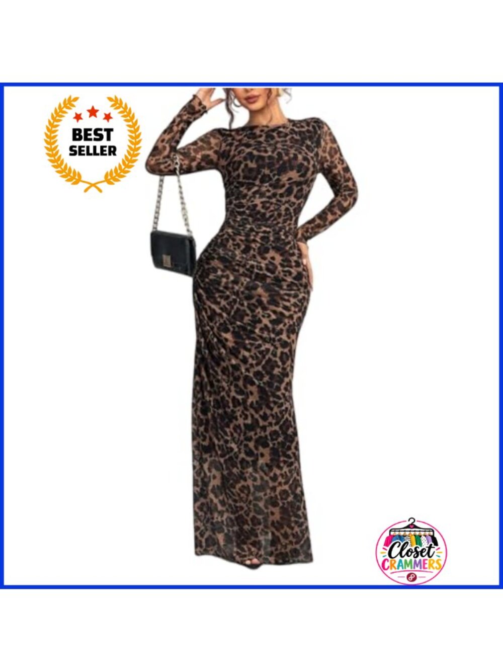 Long Sleeve Bodycon Maxi Dress Mesh Ruched Tie Dye Party
